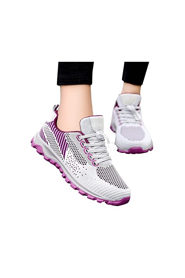 Baskets pour femme - Respirantes - Confortables - Chaussures de course - Mode été - Automne - Chaussures de sport plates - Ma