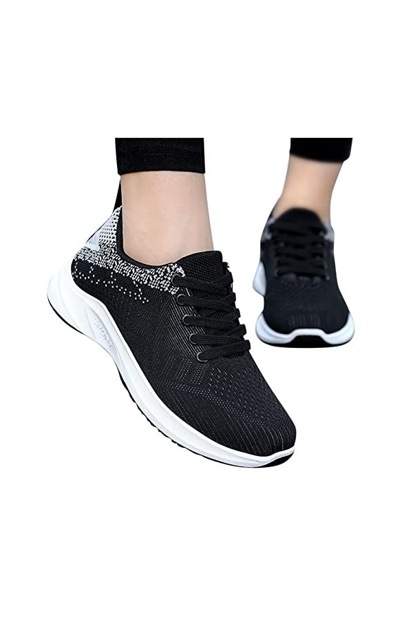 Baskets pour femme - Respirantes - Confortables - Chaussures de course - Mode été - Automne - Chaussures de sport plates - Ma