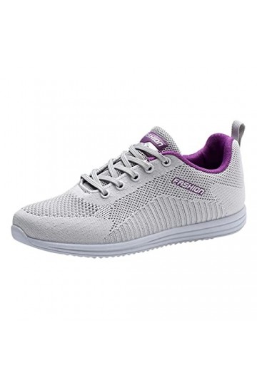 Baskets confortables pour femme - Chaussures de course tendance en maille - Lacets - Respirantes - Sports de plein air - Bask