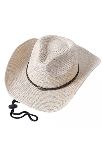 Chapeau de soleil pour homme et femme en paille avec réglable pour la plage en plein air, style de vacances, beige, taille un