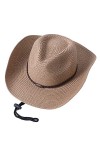 Chapeau de soleil pour homme et femme en paille avec réglable pour la plage en plein air, style de vacances, beige, taille un