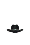 Chapeau de paille style cowboy pour femme, Noir , taille unique