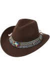 KharmLaddy Chapeau de cowboy pour homme et femme - Chapeau de cowgirl occidental - Accessoires de cosplay - Casquette jazz à 