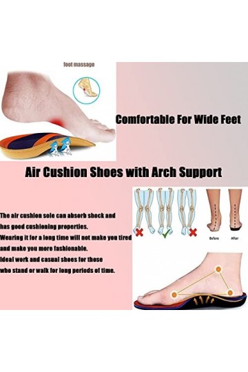 Dfcdcoo Baskets orthopédiques pour femme, baskets orthopédiques pour femme, chaussures de marche à enfiler à coussin dair, s