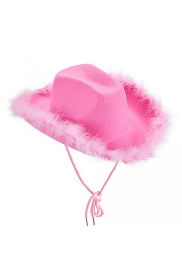 Yoisdtxc Chapeau de cowboy en peluche avec cordon de serrage réglable à large bord Chapeau de poisson Chapeau de cowboy pour 