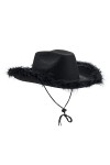 Yoisdtxc Chapeau de cowboy en peluche avec cordon de serrage réglable à large bord Chapeau de poisson Chapeau de cowboy pour 