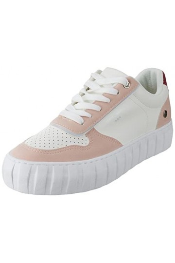 TERRE DE MARINS Femme TREVISE Basket, Blanc-Rose, 38 EU