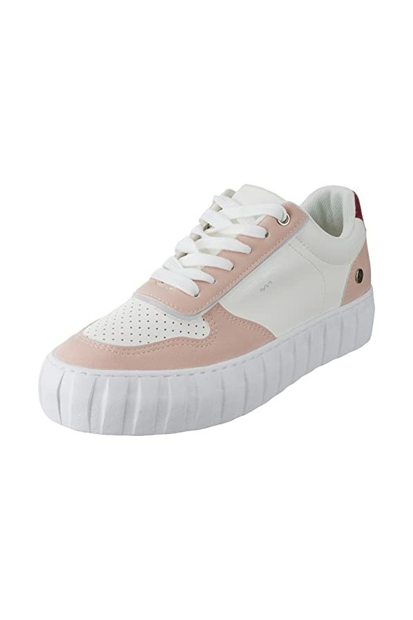 TERRE DE MARINS Femme TREVISE Basket, Blanc-Rose, 38 EU