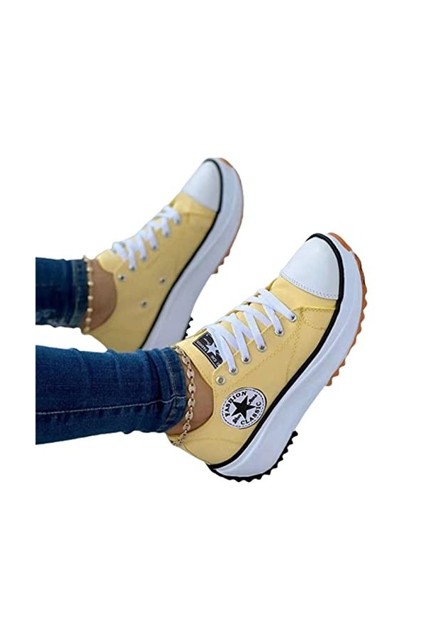 PPGE 2022 Womens Canvas Fashion Trainers, Breathable Low Top Casual Sneakers for Women, Chaussures en Toile Femmes Mode, Bask