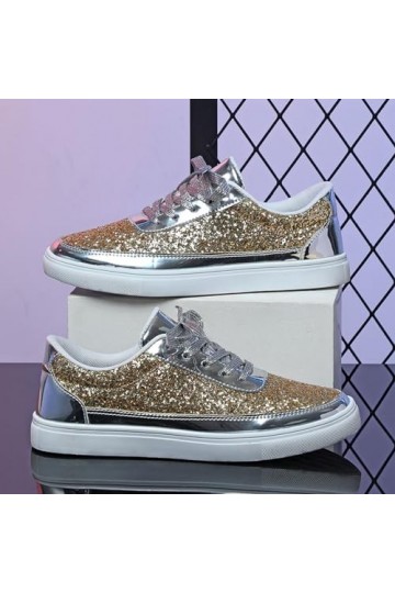 Baskett de Marche Femmes décontractées à Plateforme Nouvelles Chaussures à la Mode pour Femmes Chaussures Plates à Lacets Bas