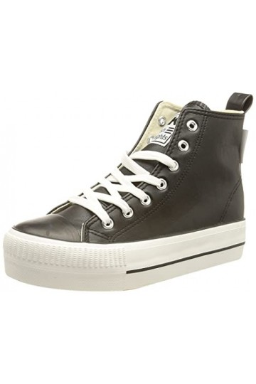 British Knights Femme Kaya Mid Basket, Noir/argenté, 37 EU