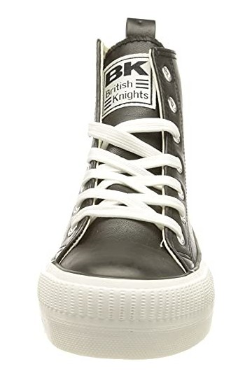 British Knights Femme Kaya Mid Basket, Noir/argenté, 37 EU