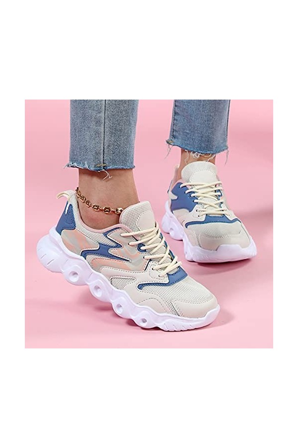 Basket Femme Chaussure de Course Marche Chaussures pour Femmes Baskets à Plateforme Baskets légères à la Mode Baskets dextér