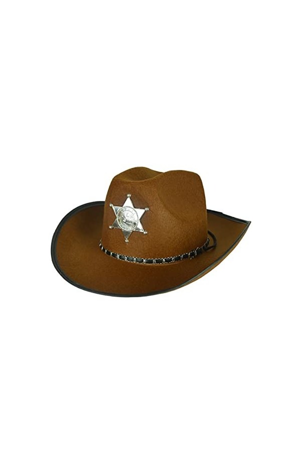 Xeadoffubio Chapeau de cowboy vintage pour homme/femme avec pentagramme et bord roulé, café, taille unique