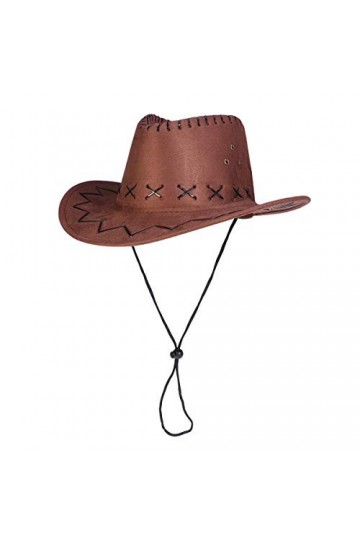 Amosfun Chapeau de Cowboy de lOuest Chapeau de Gunslinger Enfants Chapeau Texan Déguisé Accessoire de Fête Marron