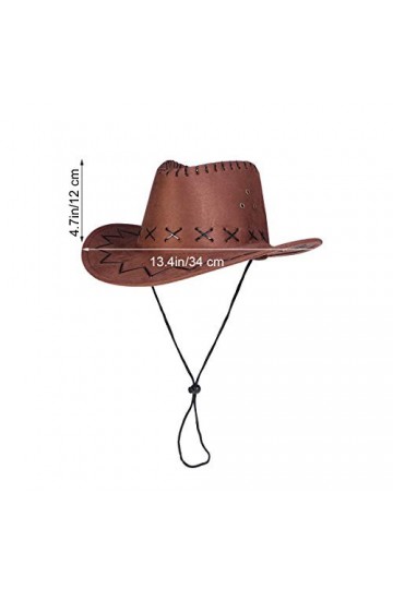 Amosfun Chapeau de Cowboy de lOuest Chapeau de Gunslinger Enfants Chapeau Texan Déguisé Accessoire de Fête Marron