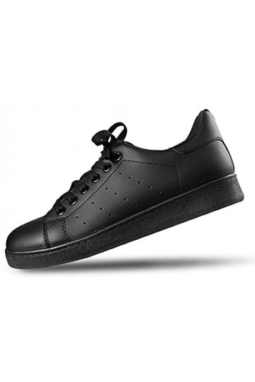 FITFOOT Baskets compensées en cuir synthétique – Baskets basses à bout rond pour femme – Idéales pour lextérieur, les loisir