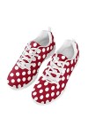 Amzbeauty Chaussures de course à pied pour femme - Couleur unie - Taille 36 à 42 - Rouge - Rouge foncé à pois., 39.5 EU