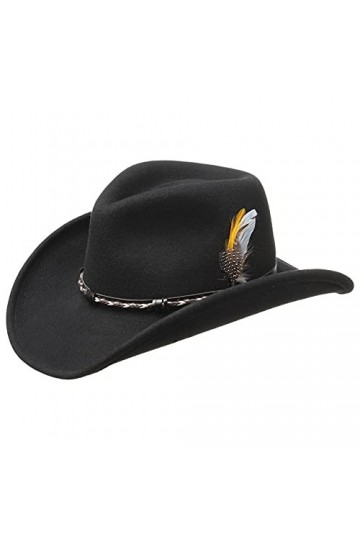 STETSON Chapeau Amasa Western VitaFelt Femme/Homme - Made in USA de Feutre Cowboy avec Bandeau en Cuir Printemps-été - XL 60