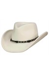 STETSON Chapeau Amasa Western VitaFelt Femme/Homme - Made in USA de Feutre Cowboy avec Bandeau en Cuir Printemps-été - XL 60