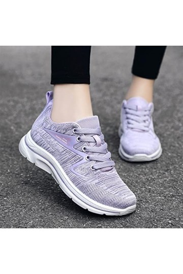 Mode Été et Automne Femmes Baskets Plates Légères Maille Respirant Couleur Unie Décontractée Chaussures Femmes 43 Nouveau, li