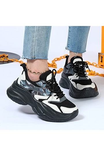 Compensées Baskets Femme Chaussures pour Femmes Respirantes Outdoor léger Baskets à Plateforme Baskets légères à la Mode Bask