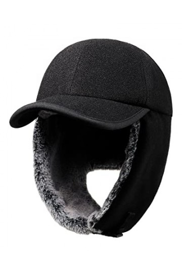 Gisdanchz Casquette Homme Femme Hiver Cache Oreille Chapeau Hiver Homme Femme Chapka Casquette Baseball Hiver Polaire Laine C