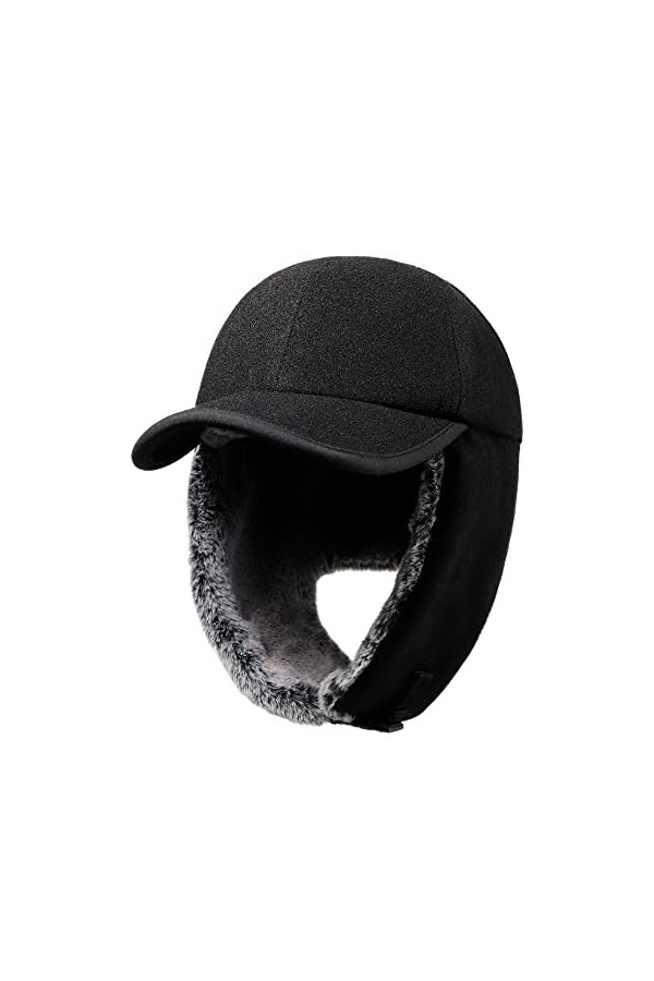 Gisdanchz Casquette Homme Femme Hiver Cache Oreille Chapeau Hiver Homme Femme Chapka Casquette Baseball Hiver Polaire Laine C
