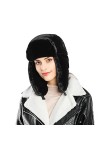 Malaxlx Rose Chapka d’Hiver Chapeau de Trappeur en Fausse Fourrure Femme Chaud Bonnet Aviateur Russe Trooper Ushanka Chapeau 