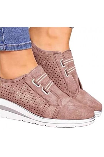 LAZUN Femmes Confort Plate-Forme Compensée Chaussures De Marche Premium Orthopédique Décontracté Sneaker Couleur Unie Tennis 