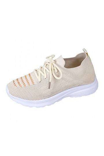 Generisch Baskets pour femme - En maille respirante et antidérapante - Chaussures de sport pour femme - Fond plat - Lacets lé
