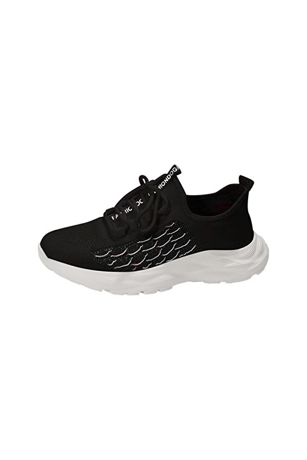 Generisch Baskets pour femme - En maille respirante et antidérapante - Chaussures de sport pour femme - Dessous épais - Lacet