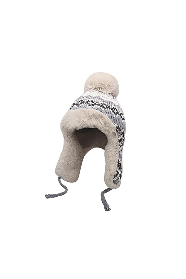 Femme Chapka dhiver Chapeau Chaud Bonnet Aviateur avec Oreillettes en Polaire Chapeau de Trappeur Coup-Vent dhiver Bonnet É