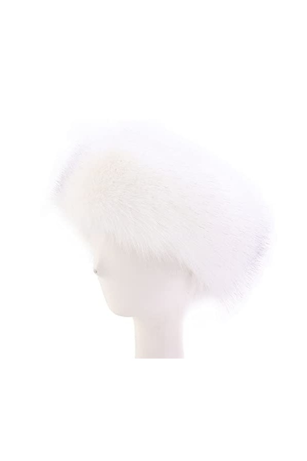 Rongchuang Chapeau cosaque en fausse fourrure de style russe pour femme, chapeau dhiver tendance et confortable pour femme, 