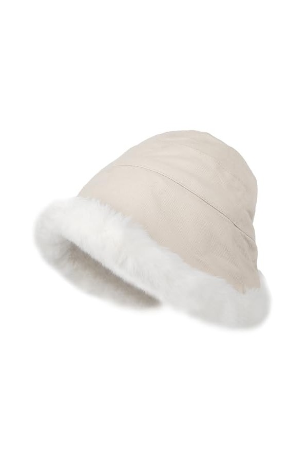 GLAITC Chapeaux dhiver pour Femmes,Chapeau de Seau dhiver,Femmes Filles Moelleuses Fausses Pêcheurs Chapeau Mode Hiver Chap