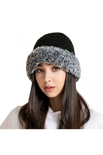 ZLYC Chapeau dhiver en fausse fourrure pour femme, Jaune Fourrure, taille unique