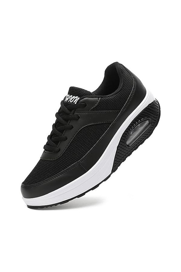 Solshine Walkmaxx Chaussures de fitness à lacets chic pour femme, Noir11., 40 EU