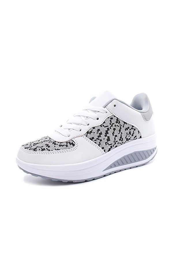 Solshine Walkmaxx Chaussures de sport à plateforme pour femme et fille, Blanc 1, 42 EU