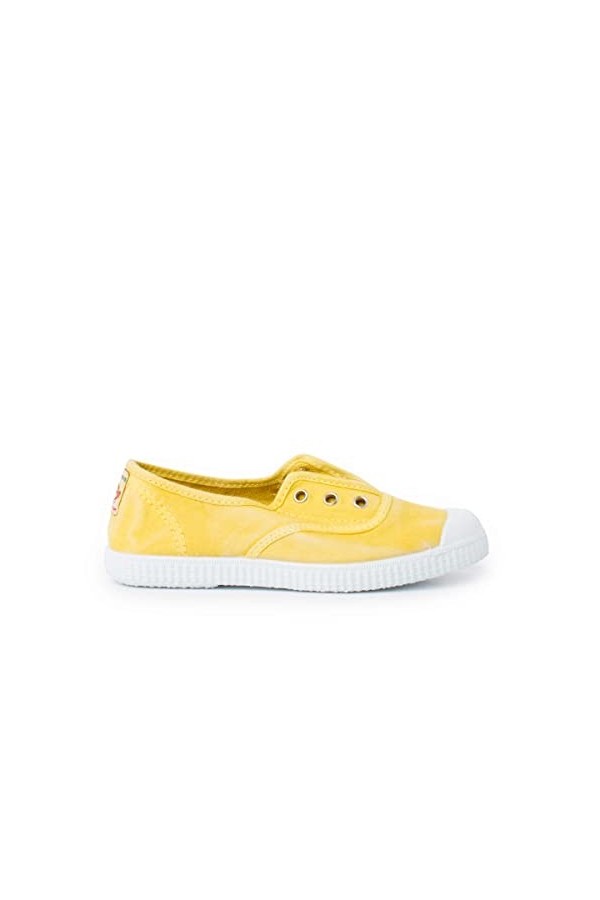 Pisamonas Zapatillas Lona efecto desgastado Sin Cordones Talla 27 en Color Amarillo Banana
