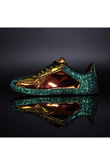 Baskets Basses pour Femmes Mode Coloré Baskets de la série Cool Wild Réfléchissant Chaussures décontractées Outdoors Sneakers