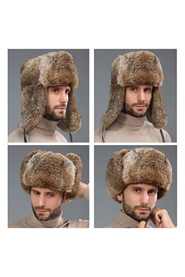 Pyrafox Chapeau russe en fourrure Ushanka pour homme et femme - Chapeau de trappeur moelleux pour lhiver - Chaud en fausse f