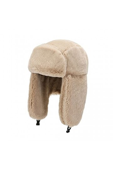 AWOCAN Bonnet dhiver unisexe en fausse fourrure doux et chaud pour lautomne et lhiver avec cache-oreilles pour patinage su