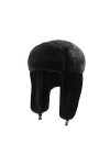 AWOCAN Bonnet dhiver unisexe en fausse fourrure doux et chaud pour lautomne et lhiver avec cache-oreilles pour patinage su