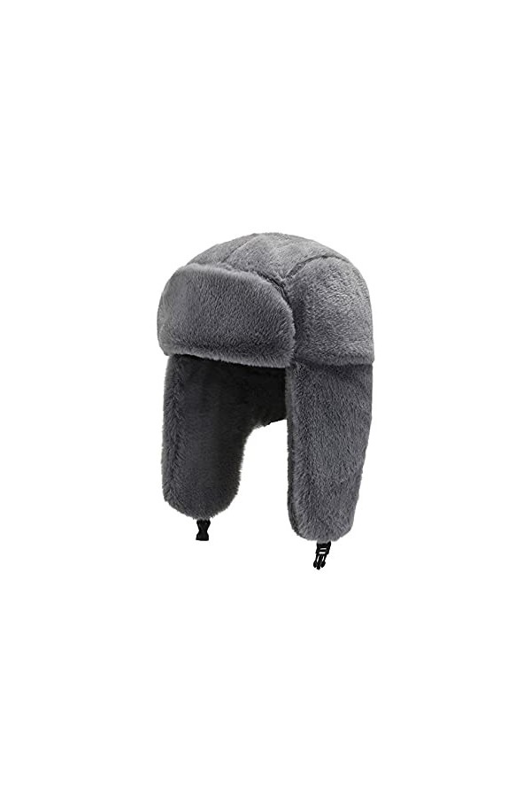 AWOCAN Bonnet dhiver unisexe en fausse fourrure doux et chaud pour lautomne et lhiver avec cache-oreilles pour patinage su