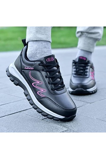 Baskets Basses Mode automne femmes chaussures de sport plat antidérapant imperméable à lacets Simple Texture Design Style déc