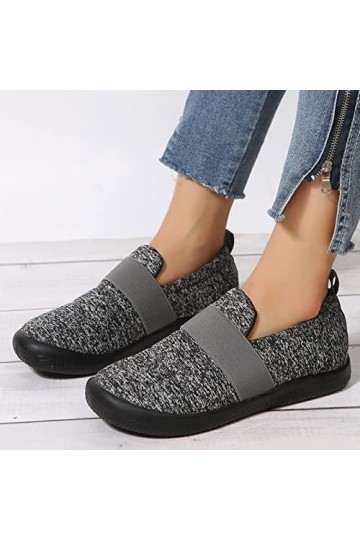 NJGRAE Baskets de Marche Femme Basket Femme Confort Chaussure de Running Mesdames Mode Couleur bloquant Coton Confortables Ba
