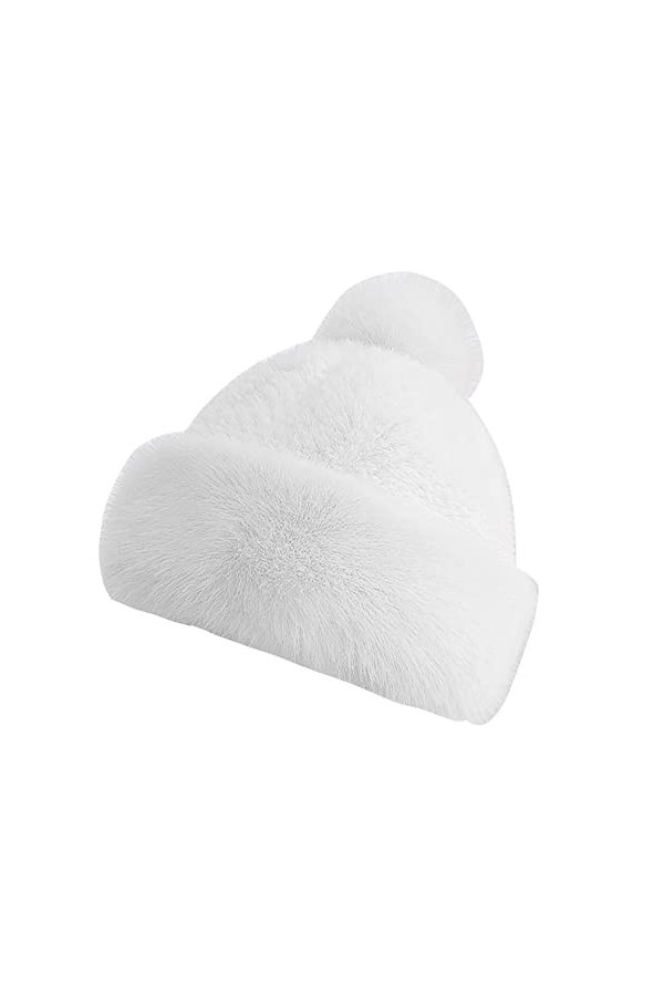 iSpchen Chapeau dhiver en Fausse Fourrure pour Femmes avec Protection des Oreilles, Chapeau dhiver Épais Et Chaud avec Chap