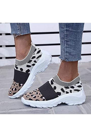550 Basket de Marche Slip on pour Sneakers Femmes Chaussures Respirantes en Maille à la Mode pour Dames Outdoor Gym Sneakers