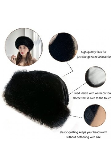 iSpchen Bonnet dhiver en Fausse Fourrure pour Femmes, Chapeau Épais Et Chaud dhiver avec Chapeau en Peluche Extensible dhi