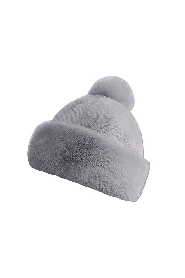 iSpchen Chapeau dhiver en Fausse Fourrure pour Femmes avec Protection des Oreilles, Chapeau dhiver Épais Et Chaud avec Chap